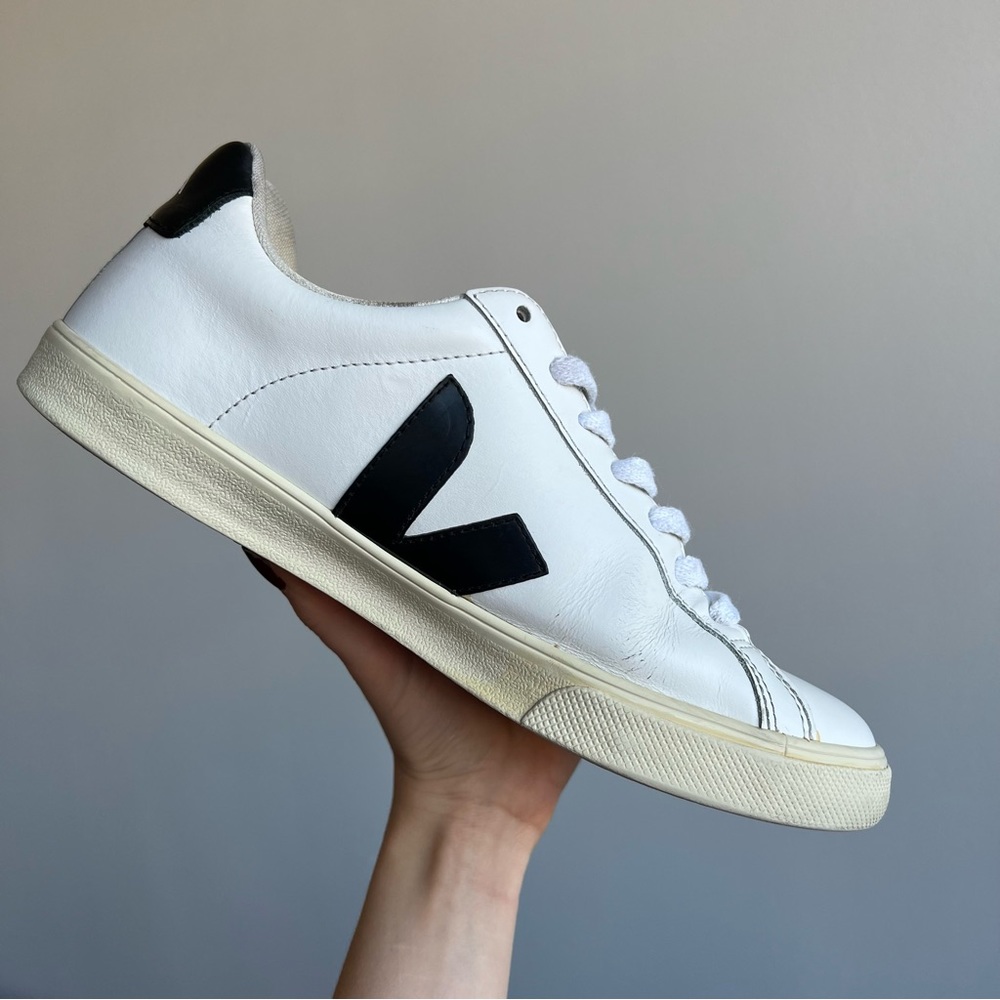 VEJA ESPLAR LEATHER WHITE BLACK